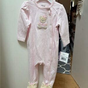 Little Me Pink Baby Bear Footie PJs